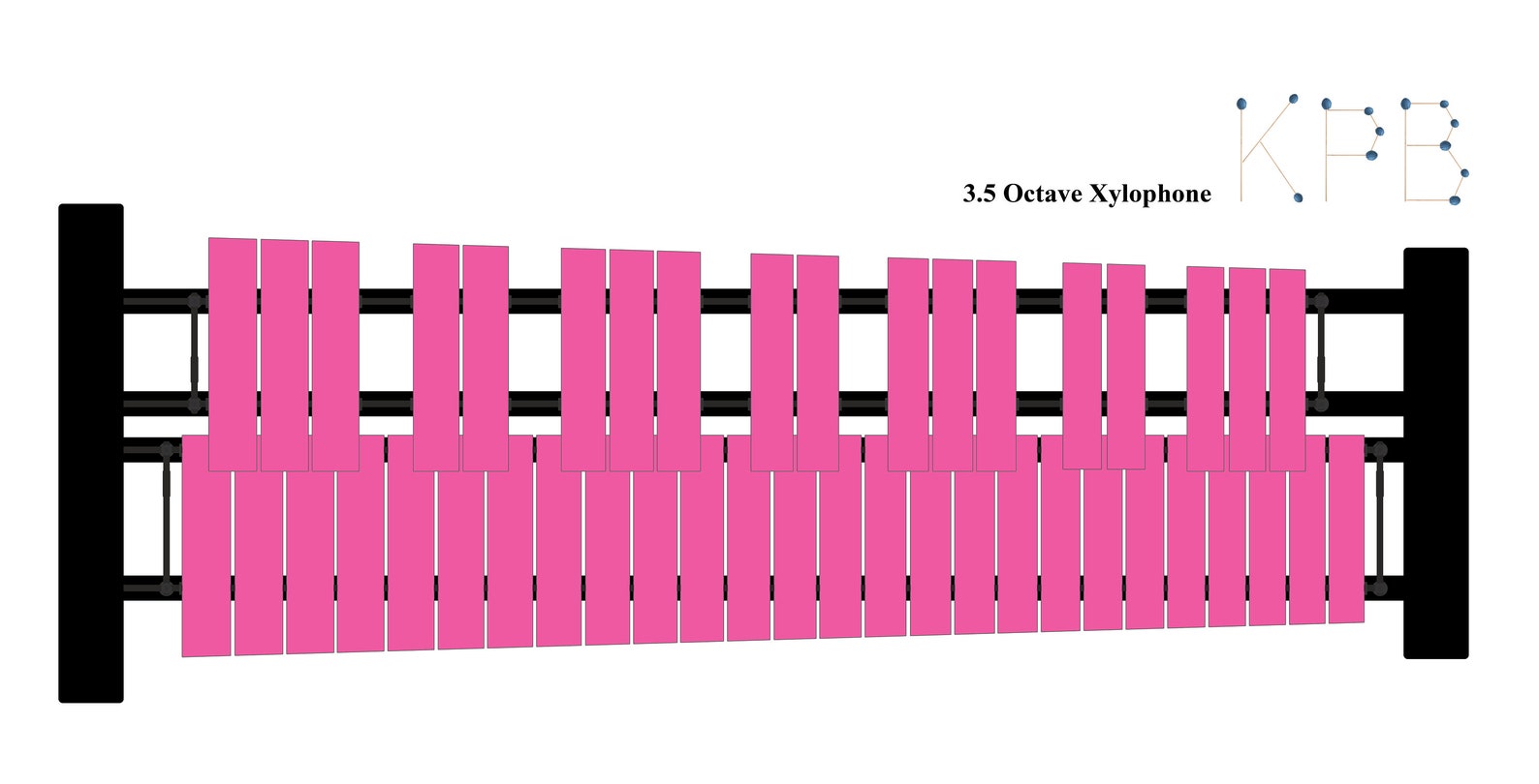 3.5 Octave Xylophone Practice Pad avec cadre Etsy
