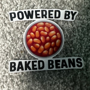 High gloss printable vinyl water resistant powered by baked beans custom sticker art