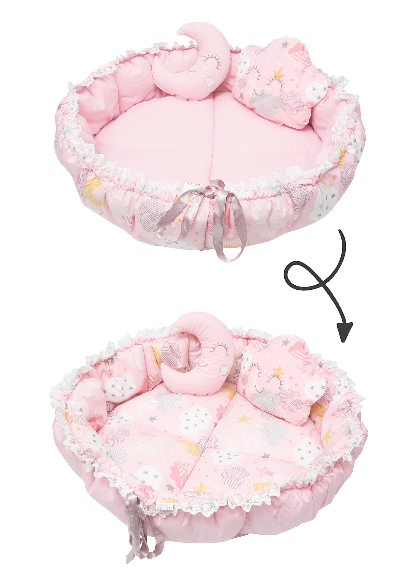 Rainy Baby Nest Co Sleeper Lounger for Newborn 100 Cotton Etsy