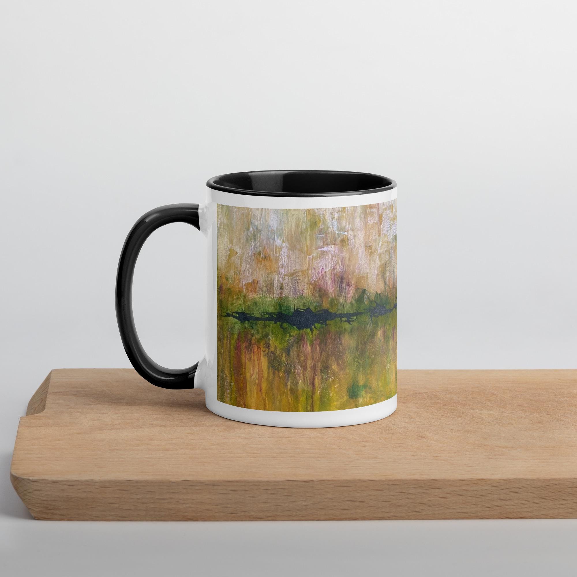 内側に色が付いた抽象アートマグカップ - Etsy 日本