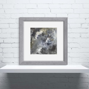 Small Abstract Wall Art &quot;The Dark&quot; Oil and Cold Wax 8x8 Inches