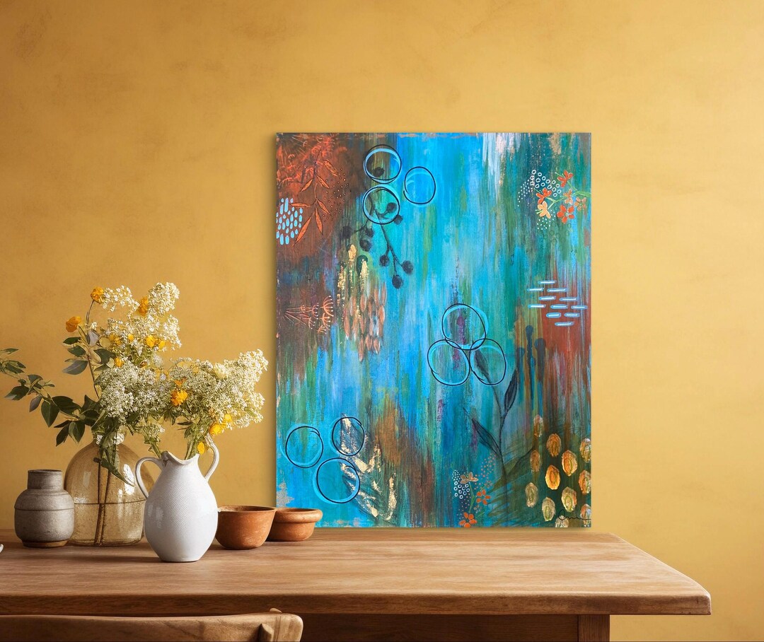 Mixed Media Original Abstract Painting Wall Art - Etsy