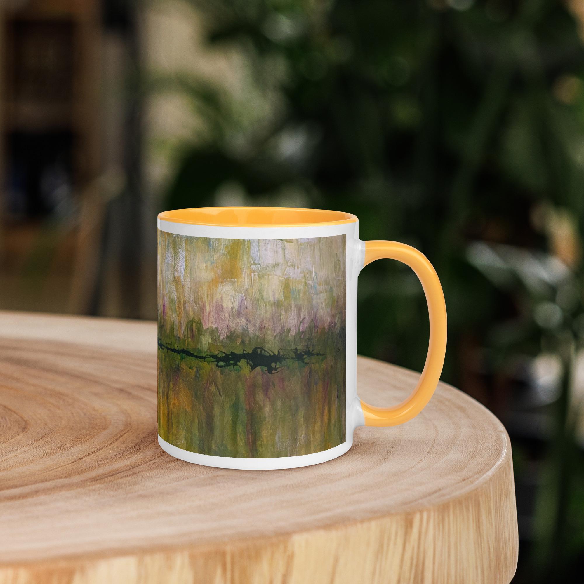 内側に色が付いた抽象アートマグカップ - Etsy 日本