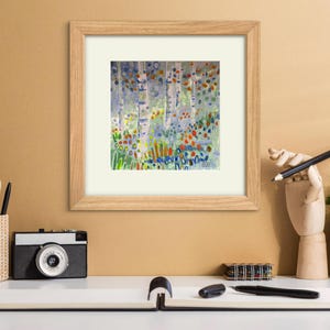 Woodland Trees Small Original Abstract Landscape