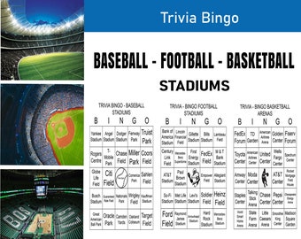 Voetbalbingo, basketbalbingo, verjaardagsbingo, bingo, trivia, familiebingospellen, Thanksgiving-spellen, printables, feest, stadions, plezier