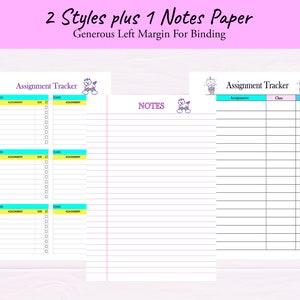 Assignment Tracker Kids, Middle School Homework Agenda, Remote Learning Assignment Tracker, Checklist, Printable, Binder, Tracker, Digital,