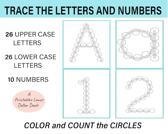 numbers tracing worksheet alphabet tracing letters letter etsy