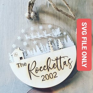 DIGITAL DOWNLOAD - Christmas Scene Ornament, Laser Cut Digital File, Glowforge Ready