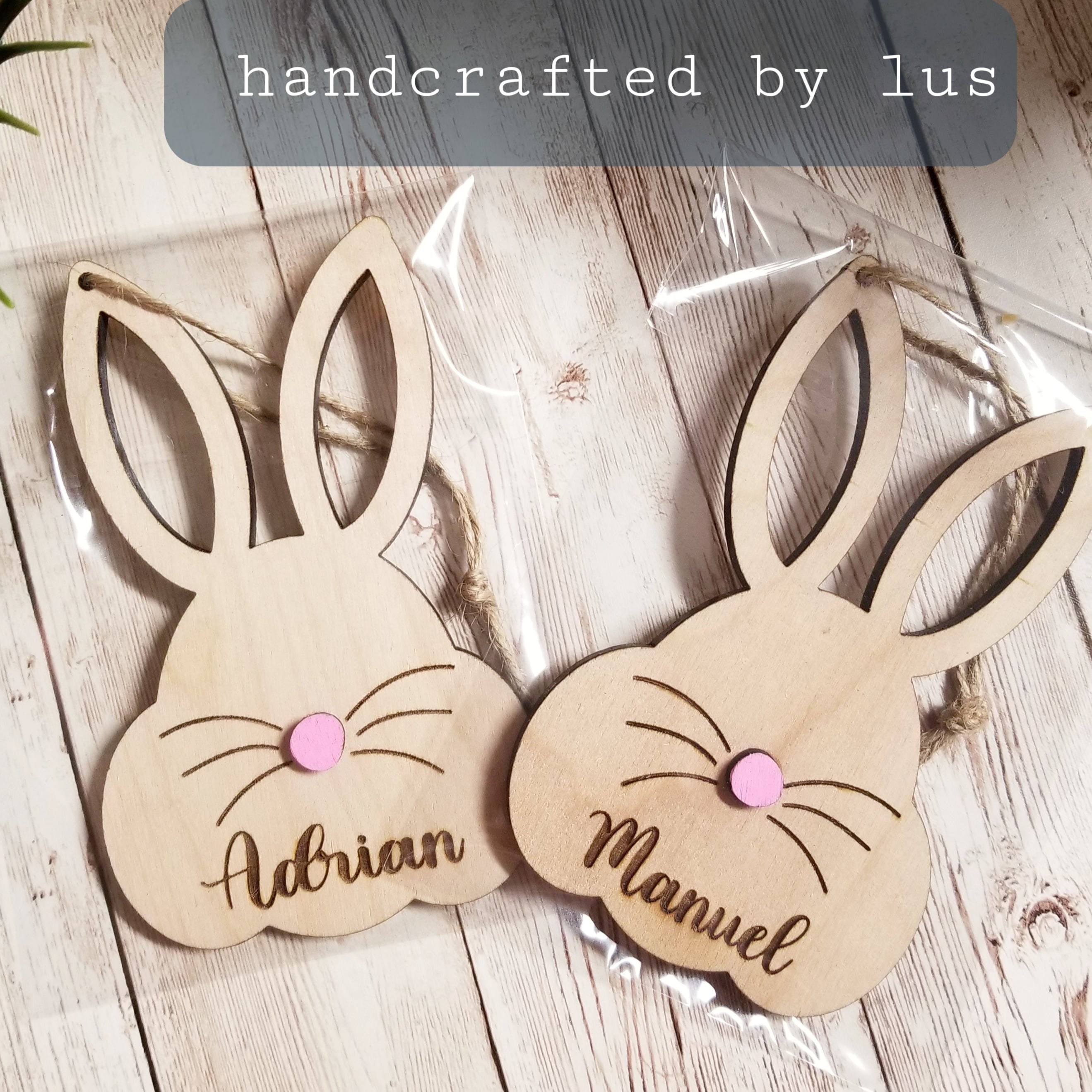 EASTER BUNNY wood tags engraved Etsy
