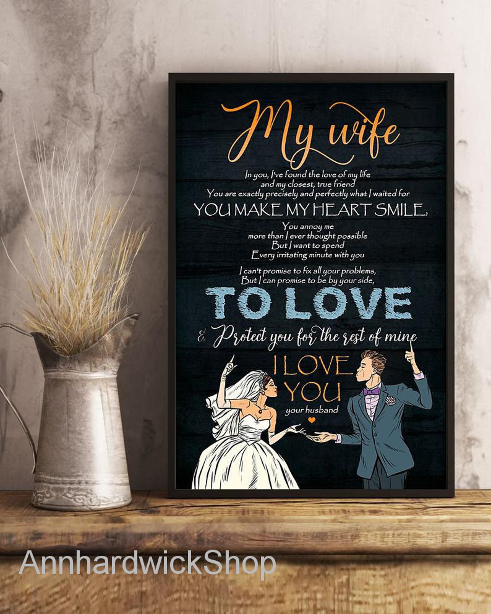 Canvas Print Custom Photo Canvas Prints To My Wife Poster I Etsy