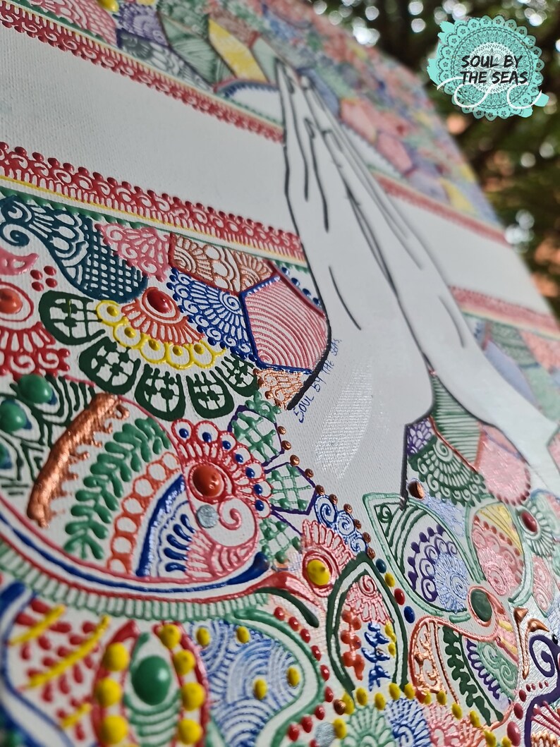 Large Mehndi/henna Painting Wall Decor Etsy