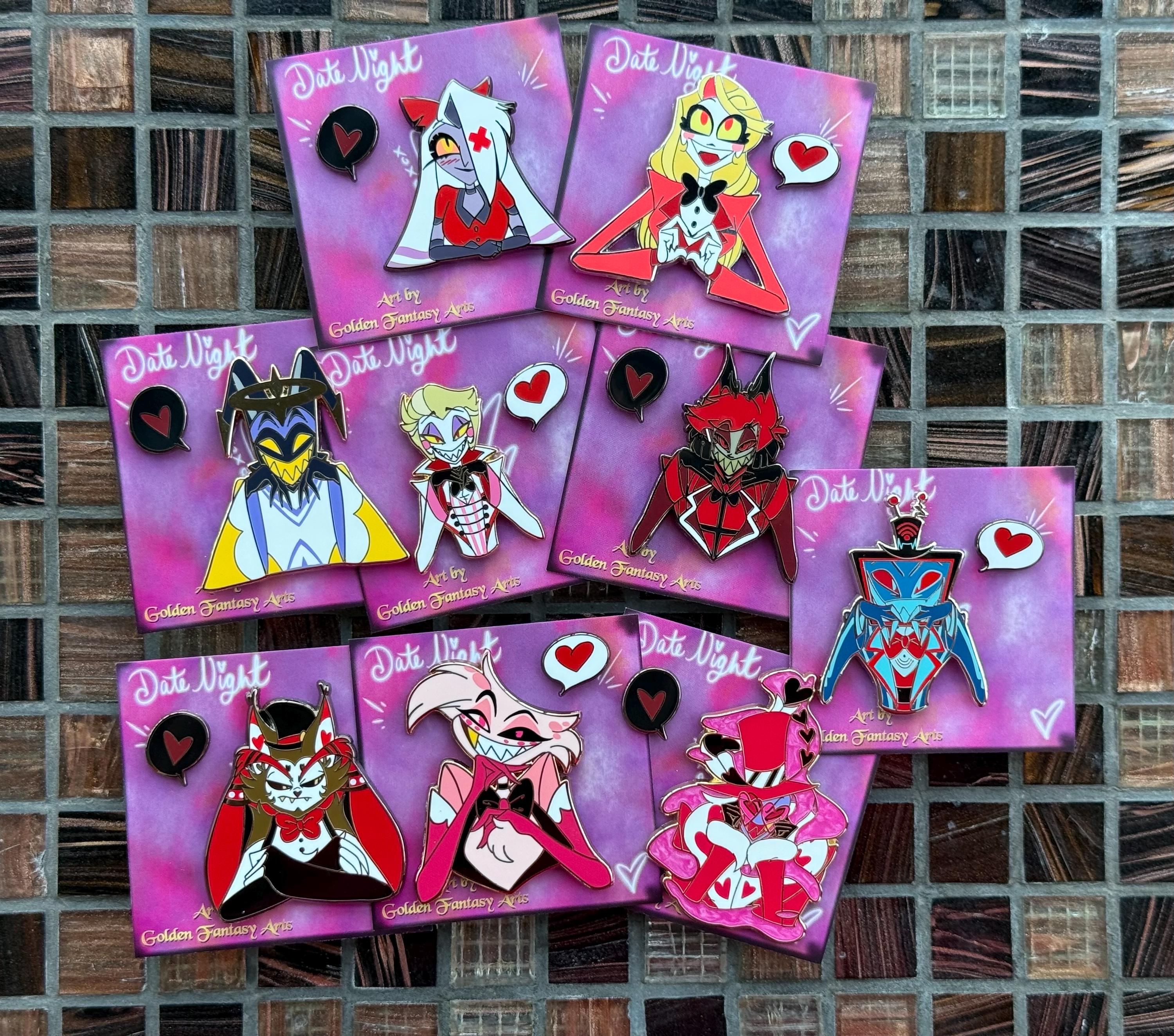 HAZBIN HOTEL チビネオンアラスター&チビアラスター　ピンバッジ Hazbin Hotel Alastor and Charlie Pin - Etsy