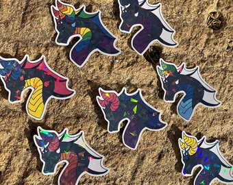 Pride dragon shatter Holographic stickers