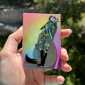 In-Hands Jumbo 90mm Pride Ribbond Stolas Hard Enamel Pin