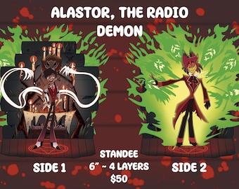 PRE Alastor the Radio Demon 2-sided Acrylic Standee 6" tall