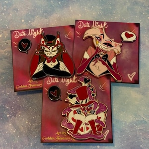 Wave 2 of Lover Boys Hazbin Hotel Date Night Enamel Pins Shipping pins or Singles
