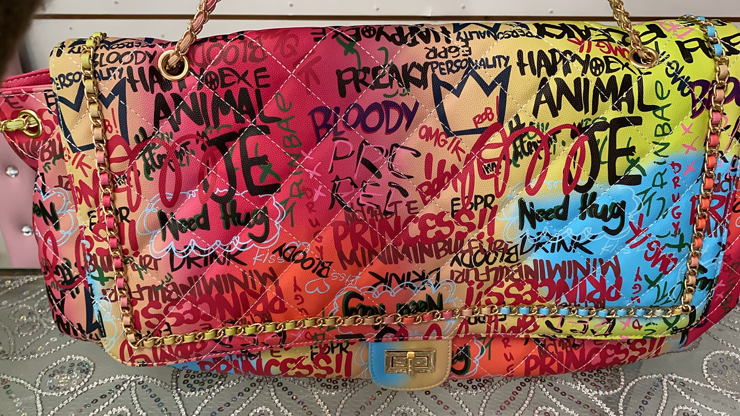 MULTICOLORED GRAFFITI HANDBAG Etsy