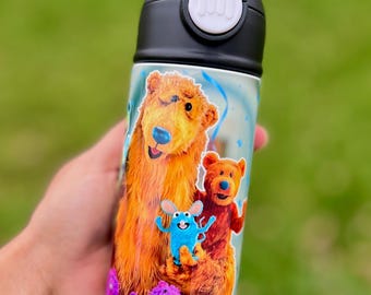 Botella de agua infantil Blue Bear de 355 ml, Little Bear Show, vaso de oso, regreso a clases, regalos para niños