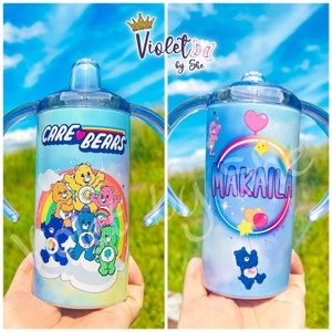 Care Bears Sippy Cup 12oz. Personalized with name Two Lids and straw