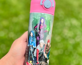 Descendants Kids Water Bottle, Personalized Birthday Gift, Spill-Resistant