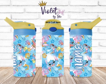 Personalized Alien Kids Water Bottle, Flip Top, Stainless Steel, School Gift