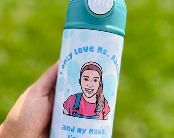 Botella de agua personalizada para niños de la Sra. Rachel, botellas escolares de 350 ml y 590 ml, regalo para niños.