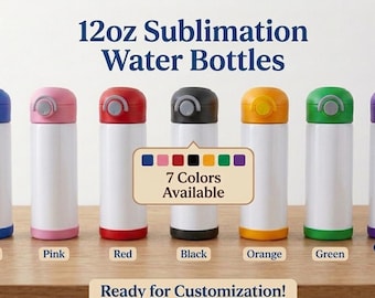 Custom kids bottles flip top personalized with name 12oz &20oz