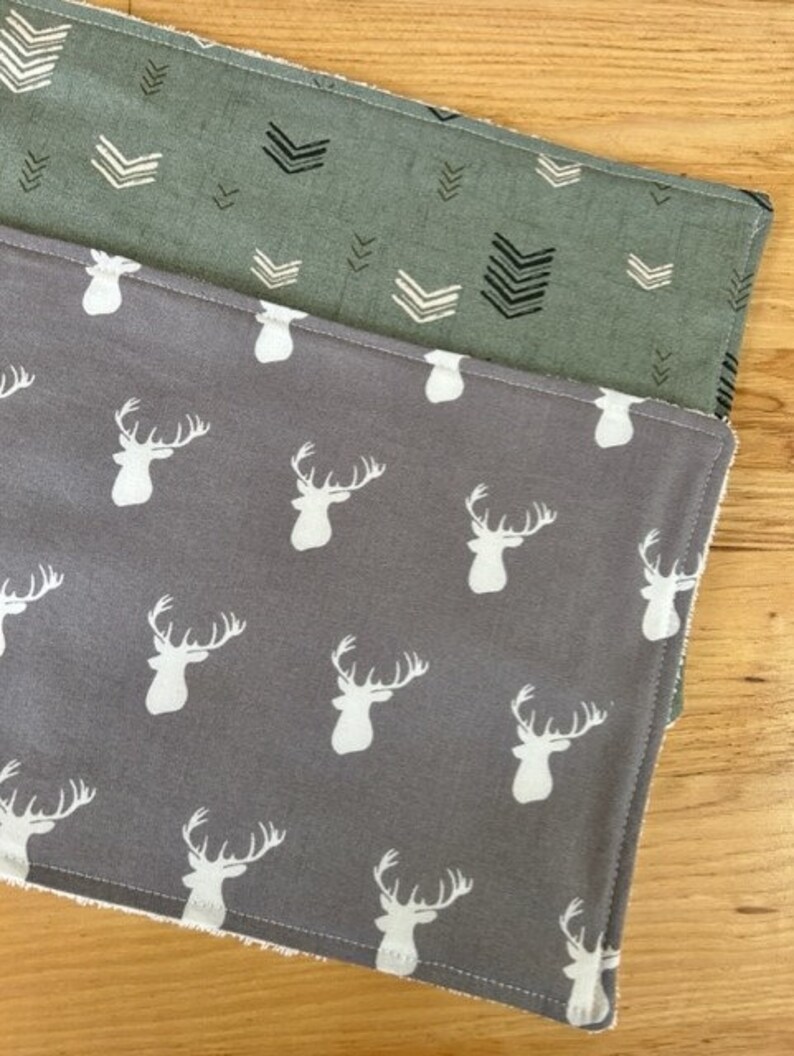 Boy Burp Cloth Set, Set of TWO, Moose, Woodland, Arrows, Boho, Tribal