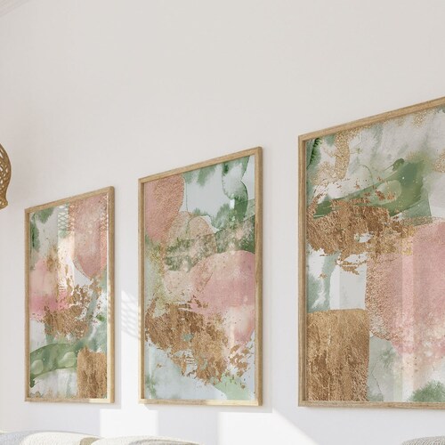Wall Art Blush Pink Watercolor Print Blush Pink Abstract Wall Etsy