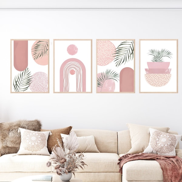 Pink Boho Wall Art Etsy