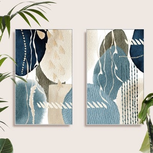 Blue and cream wall art shop
