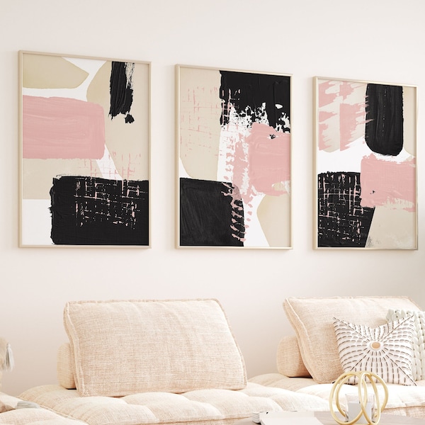 Blush Pink Black Etsy