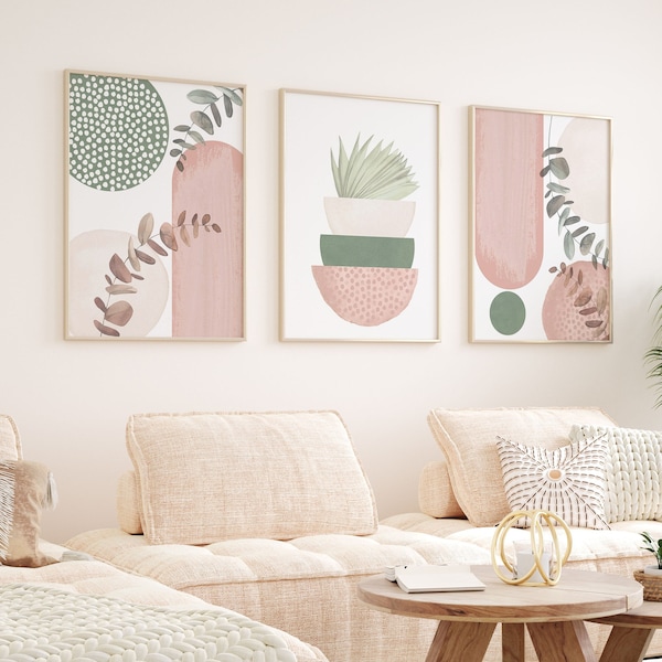 Pink Boho Wall Art Etsy