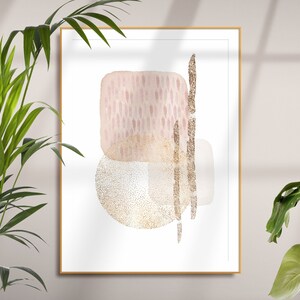 Pink and Gold Abstract Prints, Watercolour Abstract Printable Wall Art ...