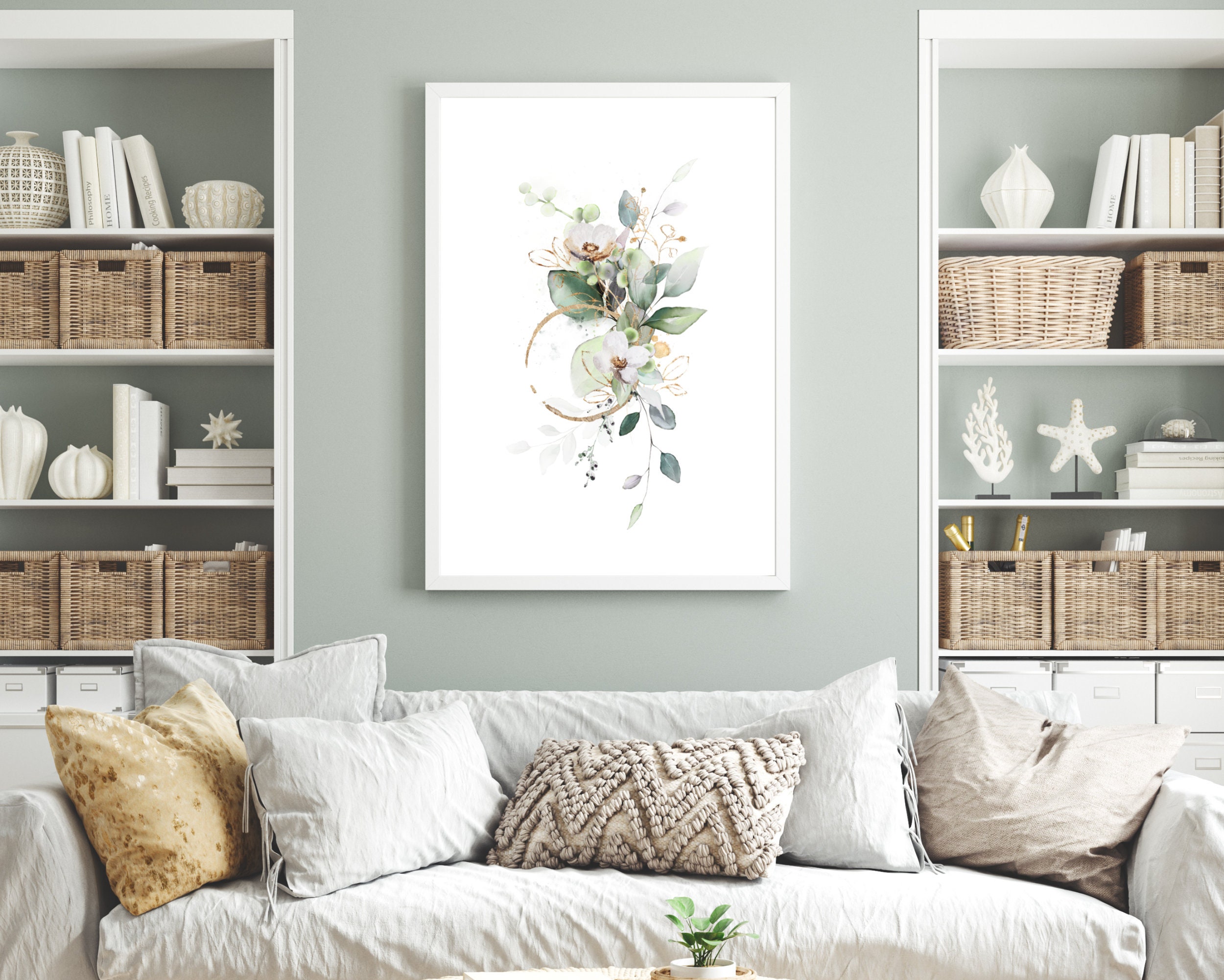 Botanical Print Set of 4, Botanical Printable Wall Art, Wild Flower ...