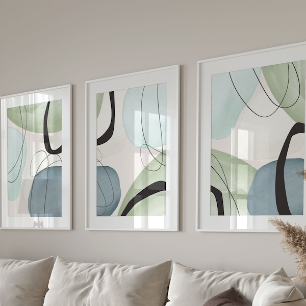 Blue Grey Wall Art Etsy