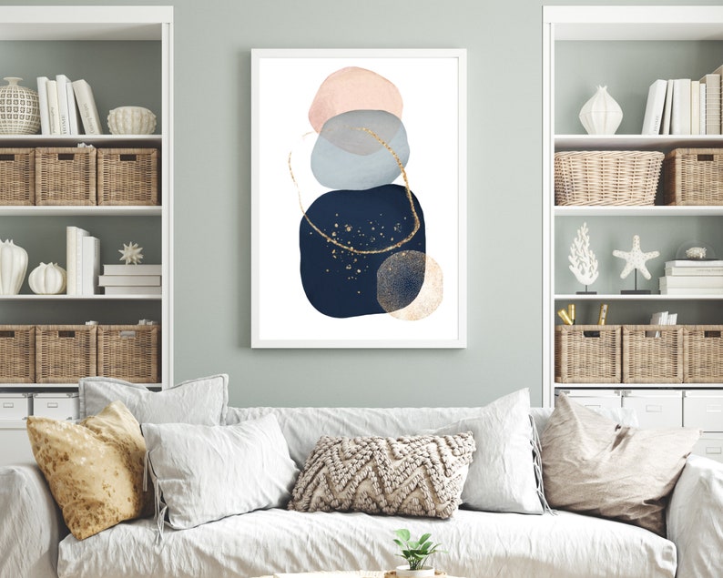Abstract Printable Wall Art Set of 3 Contemporary Wall Art Etsy