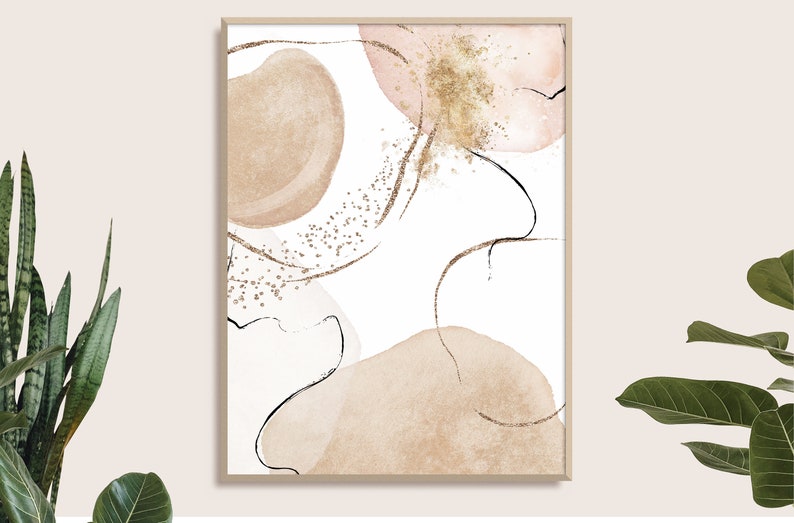 Earth Tone Abstract Art Neutral Wall Art Beige Cream Pink - Etsy