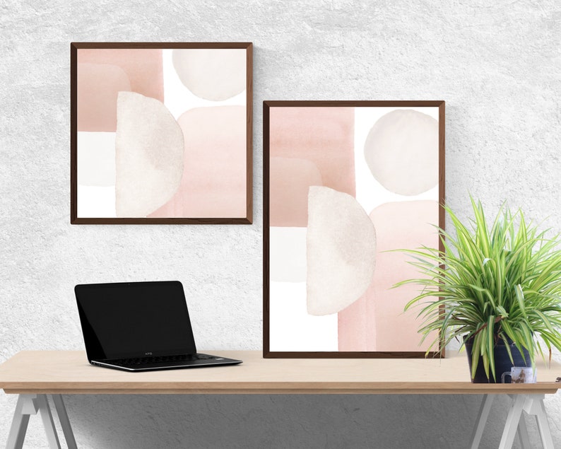 Earth Tone Abstract Art Neutral Wall Art Beige Cream Pink - Etsy