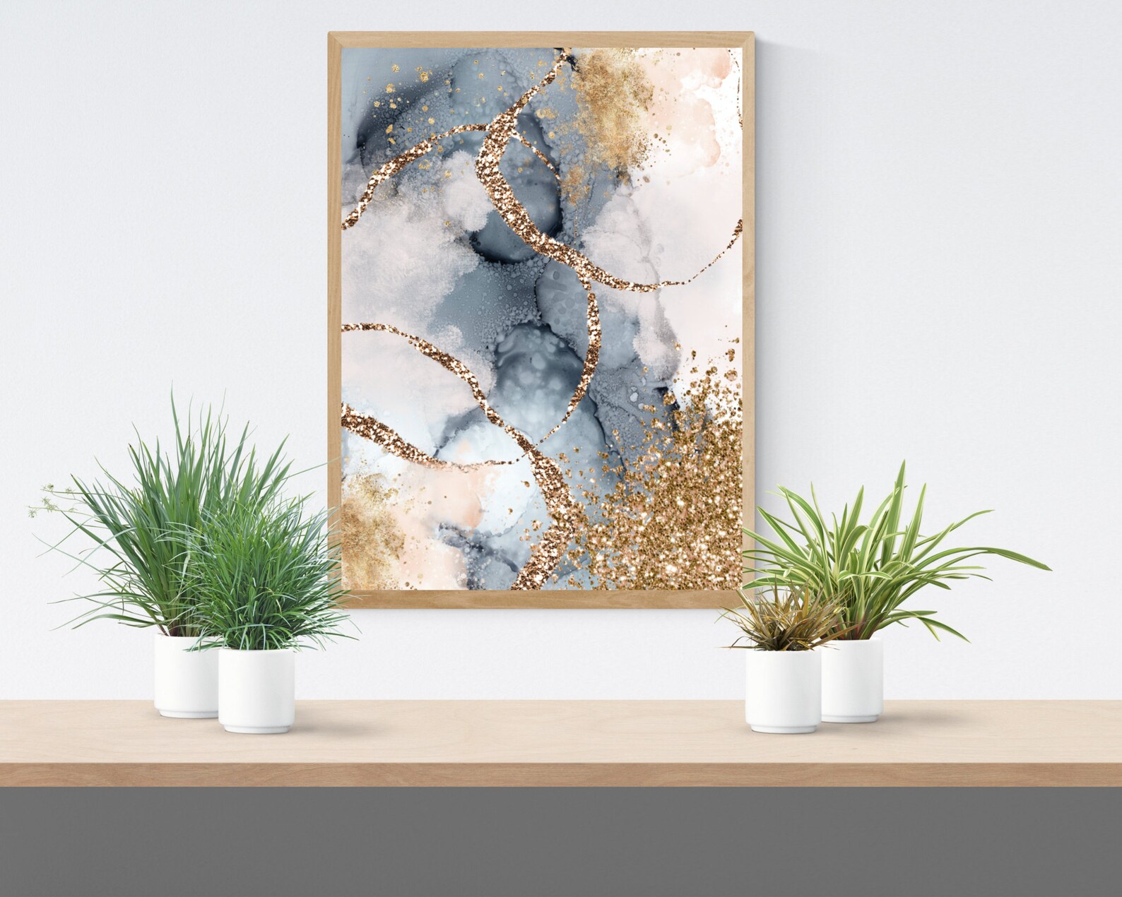 Abstract Wall Art Grey and Gold Printable Wall Art Modern Etsy