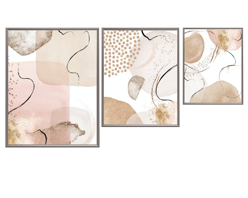 Earth Tone Abstract Art Neutral Wall Art Beige Cream Pink - Etsy