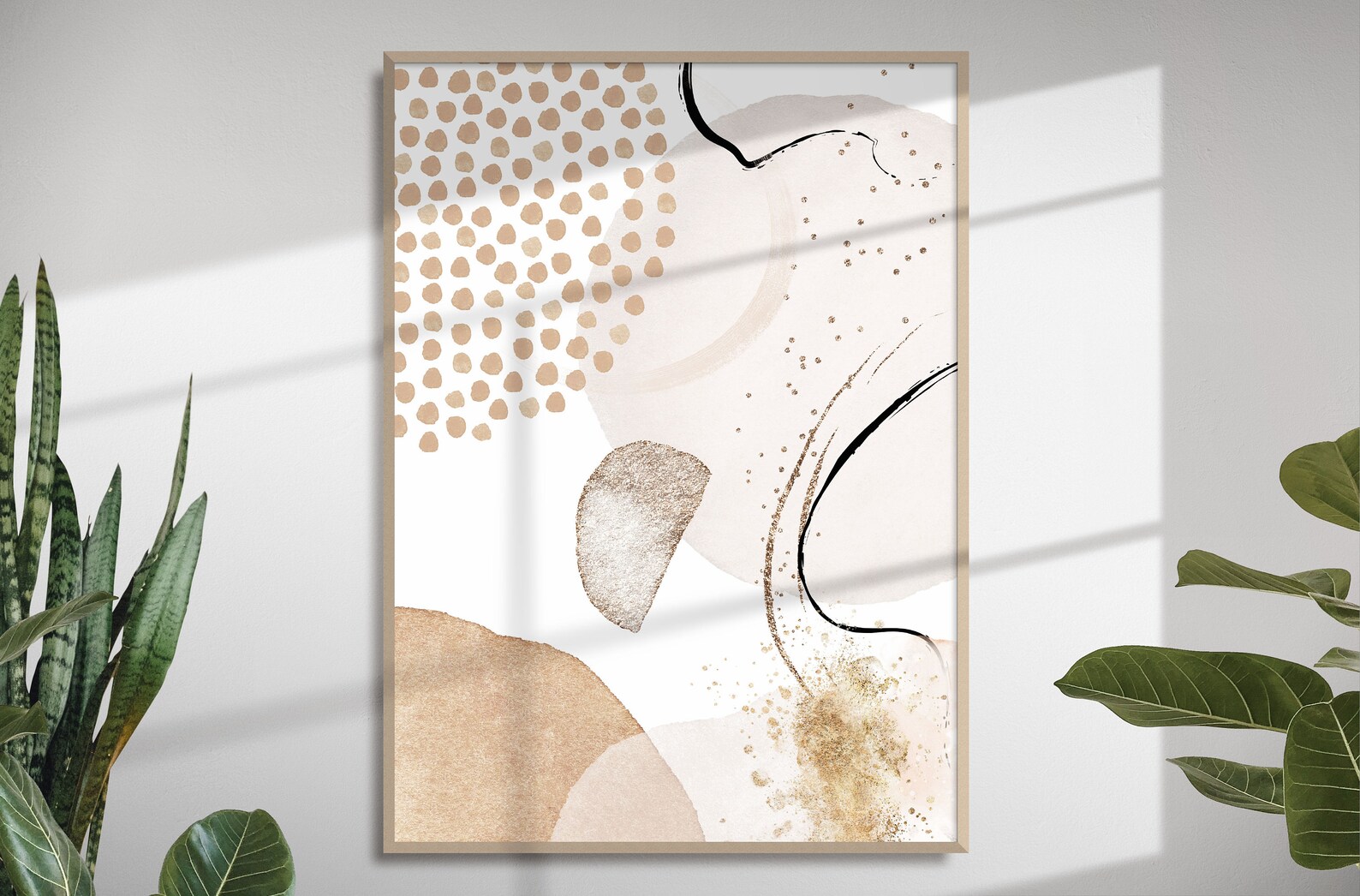 Earth Tone Abstract Art, Neutral Wall Art, Beige Cream Pink Set of 3 ...