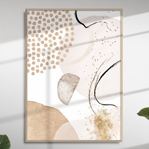Earth Tone Abstract Art, Neutral Wall Art, Beige Cream Pink Set of 3 ...