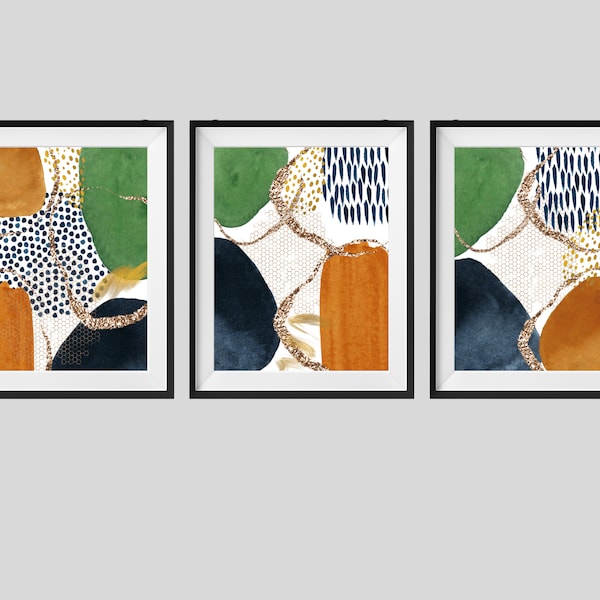 Navy Orange Green Etsy