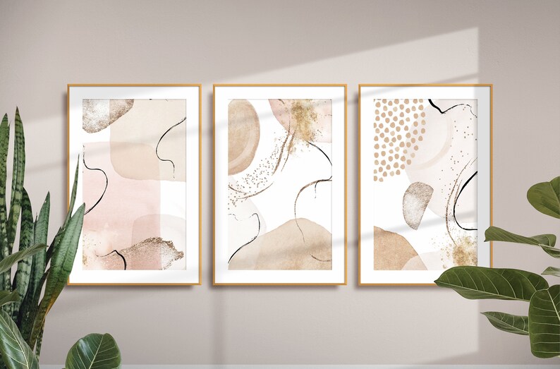 Earth Tone Abstract Art Neutral Wall Art Beige Cream Pink - Etsy
