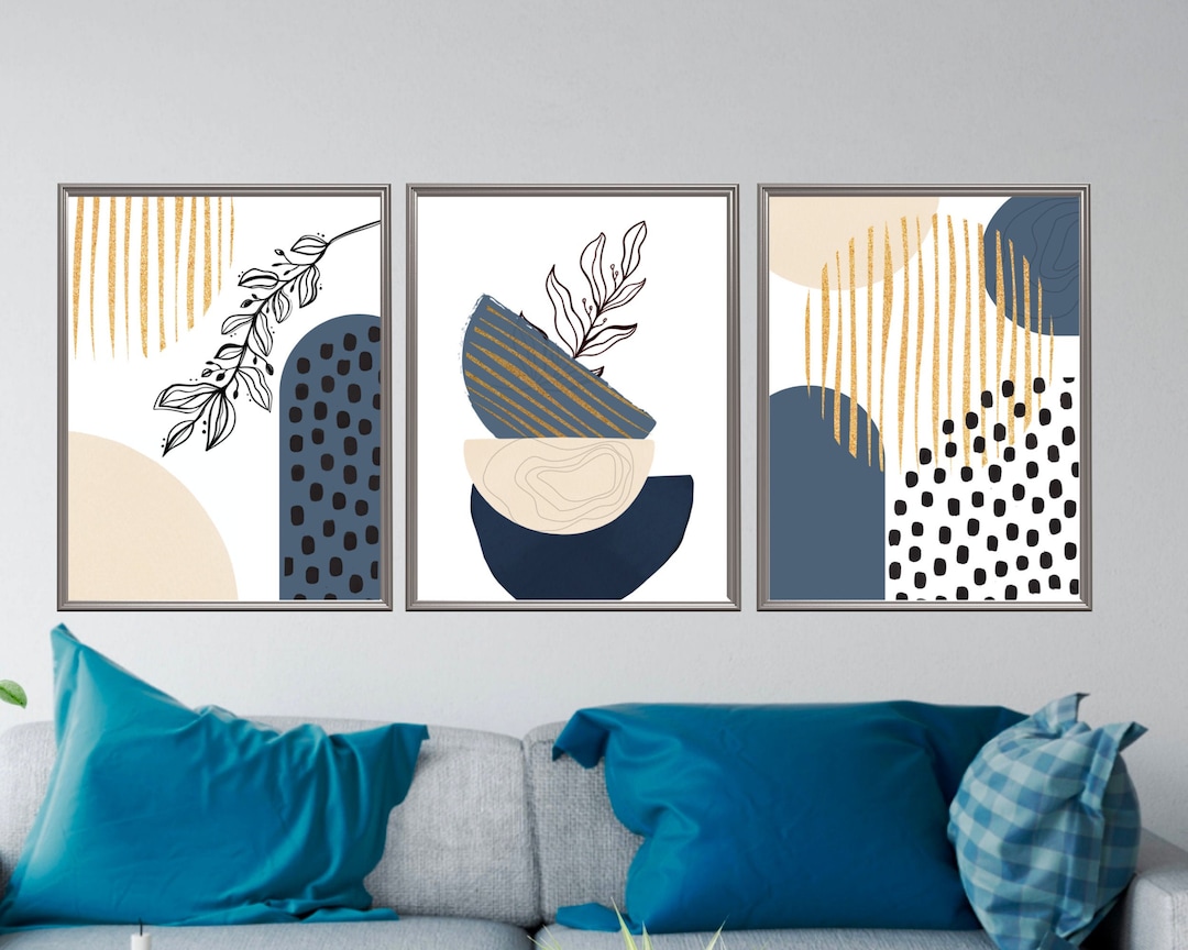 Abstract Wall Art Blue Printable Wall Art Blue Living Room Etsy
