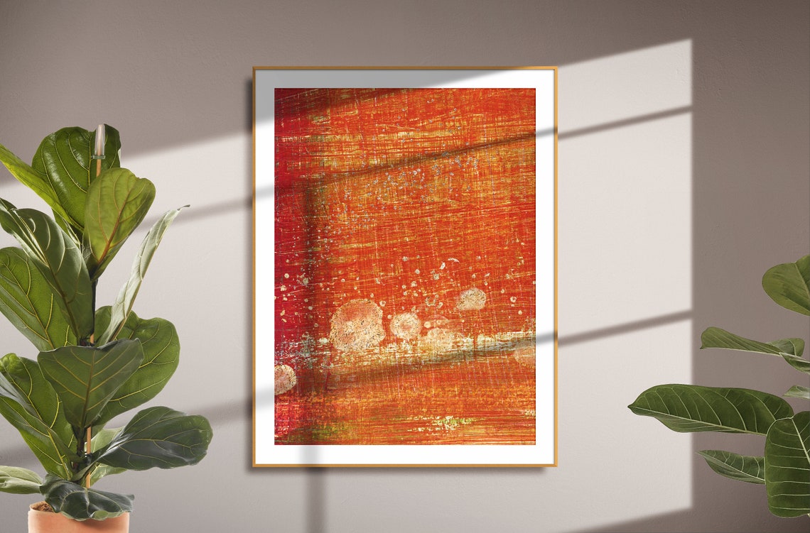 Abstract Print Terracotta and Gold Set of 2 Printable Wall Etsy UK