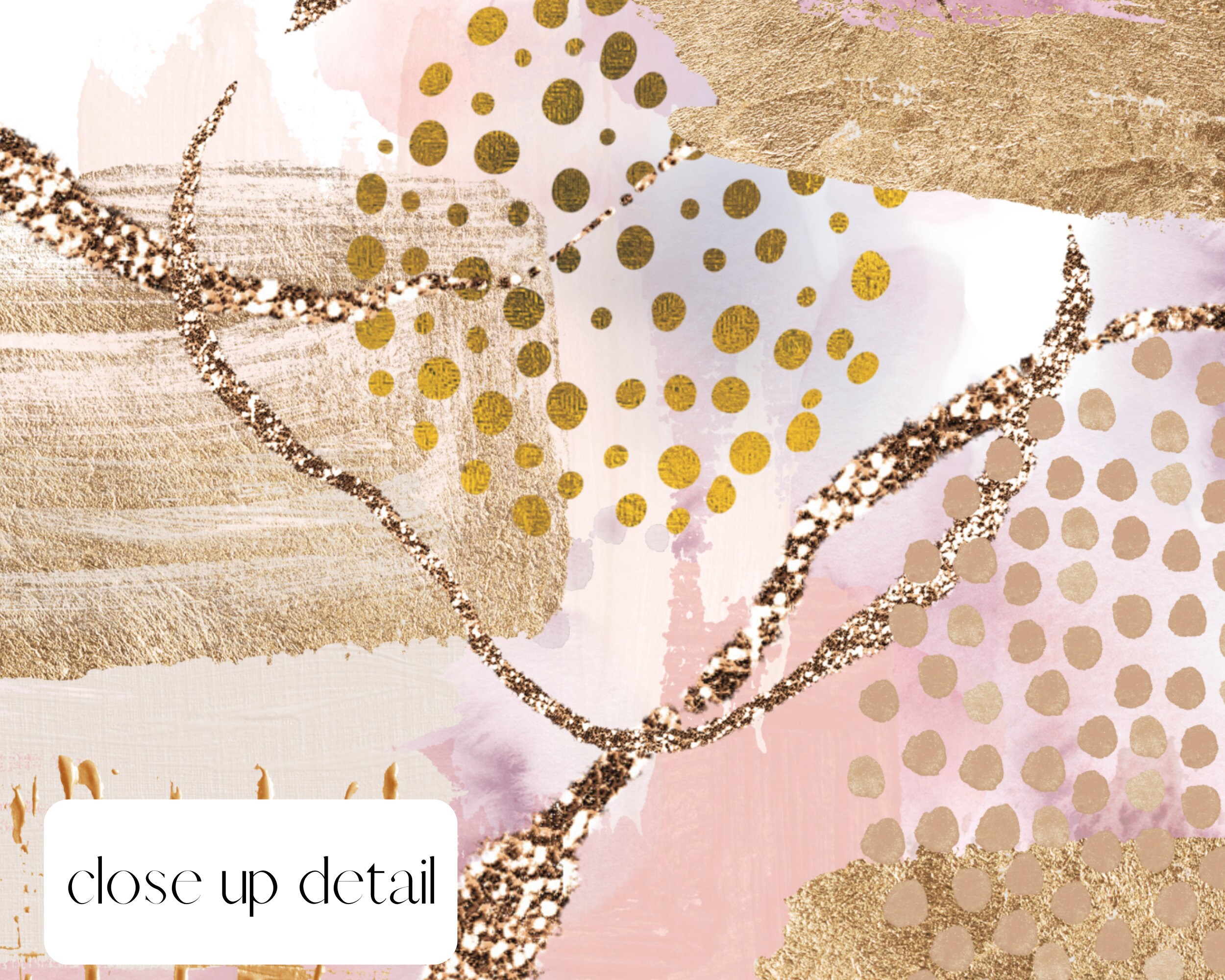 Abstract Wall Art, Rose Pink and Gold Printable Wall Art Set of 3 ...