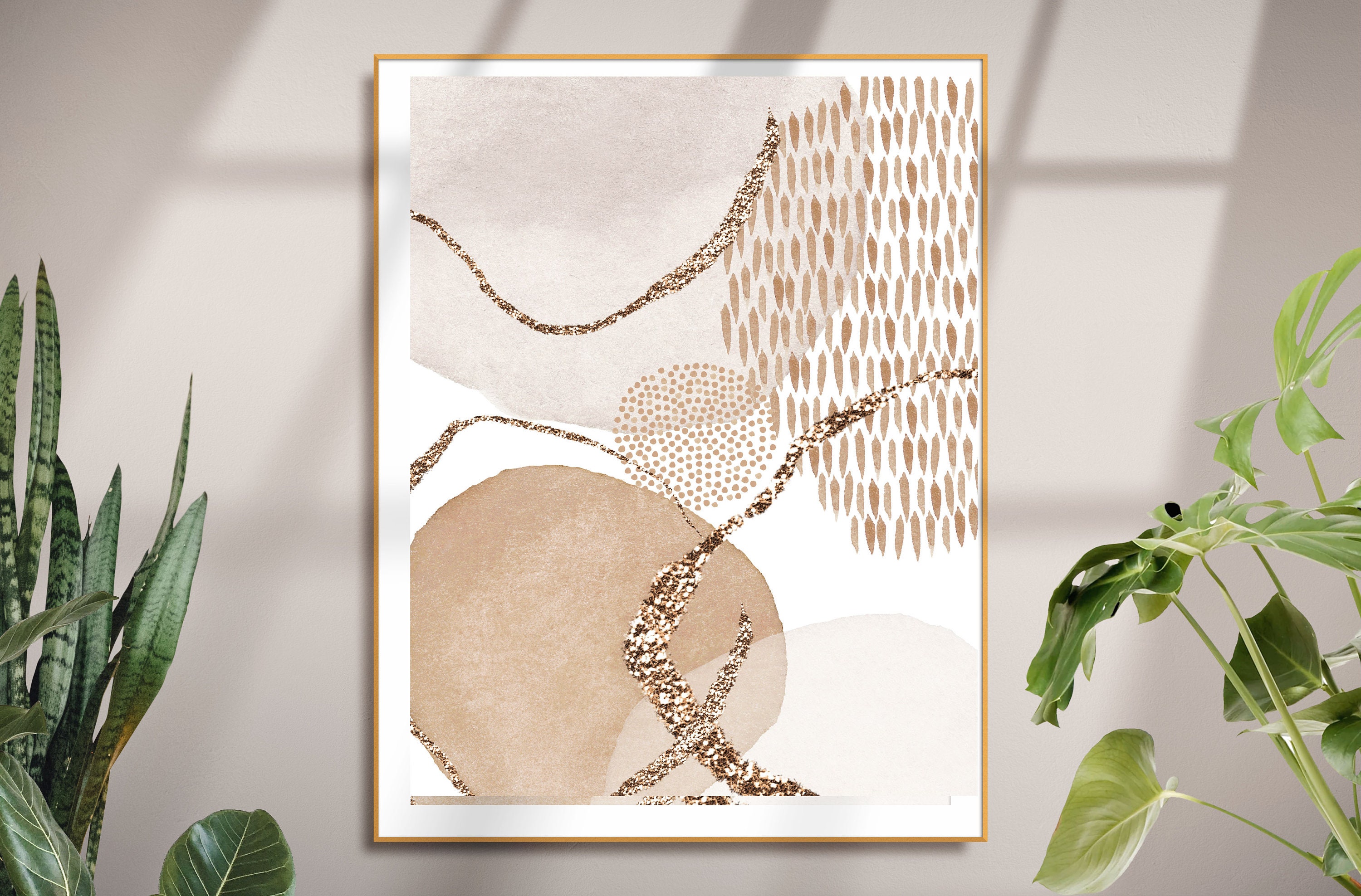 Earth Tone Abstract Art Neutral Wall Art Beige Cream Gold | Etsy