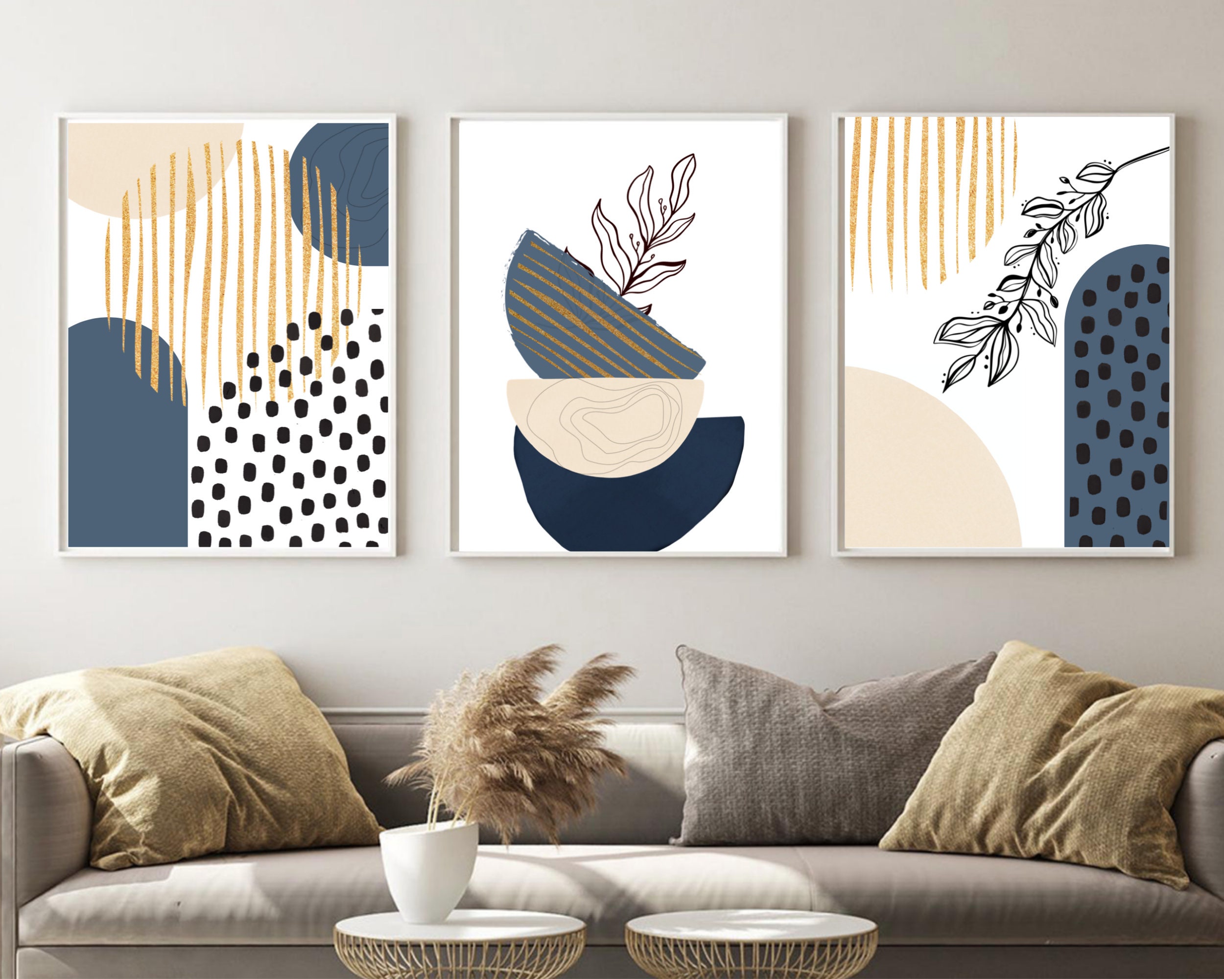 Abstract Wall Art Blue Printable Wall Art Blue Living Room Etsy UK